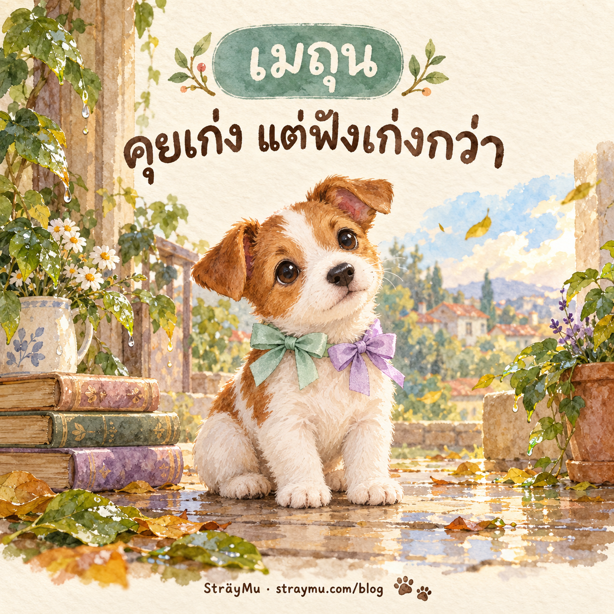 เมถุน (21 พ.ค. – 20 มิ.ย.) — น้องหมาแจ็ครัสเซลล์โบว์คู่