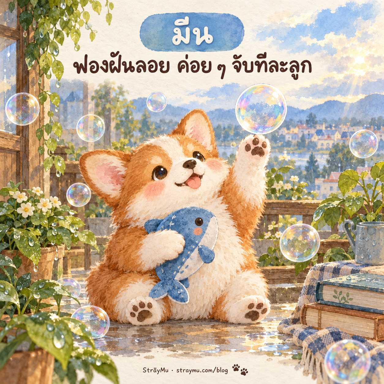 มีน (19 ก.พ. – 20 มี.ค.) — น้องหมาคอร์กี้กอดปลา