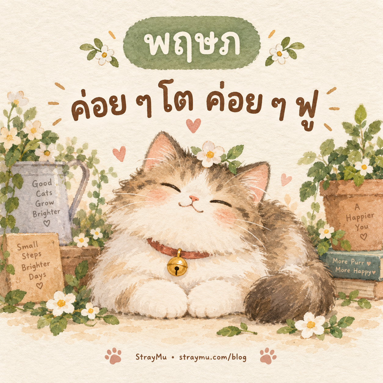 ♉ พฤษภ — น้องแมวระฆังคอดอกไม้