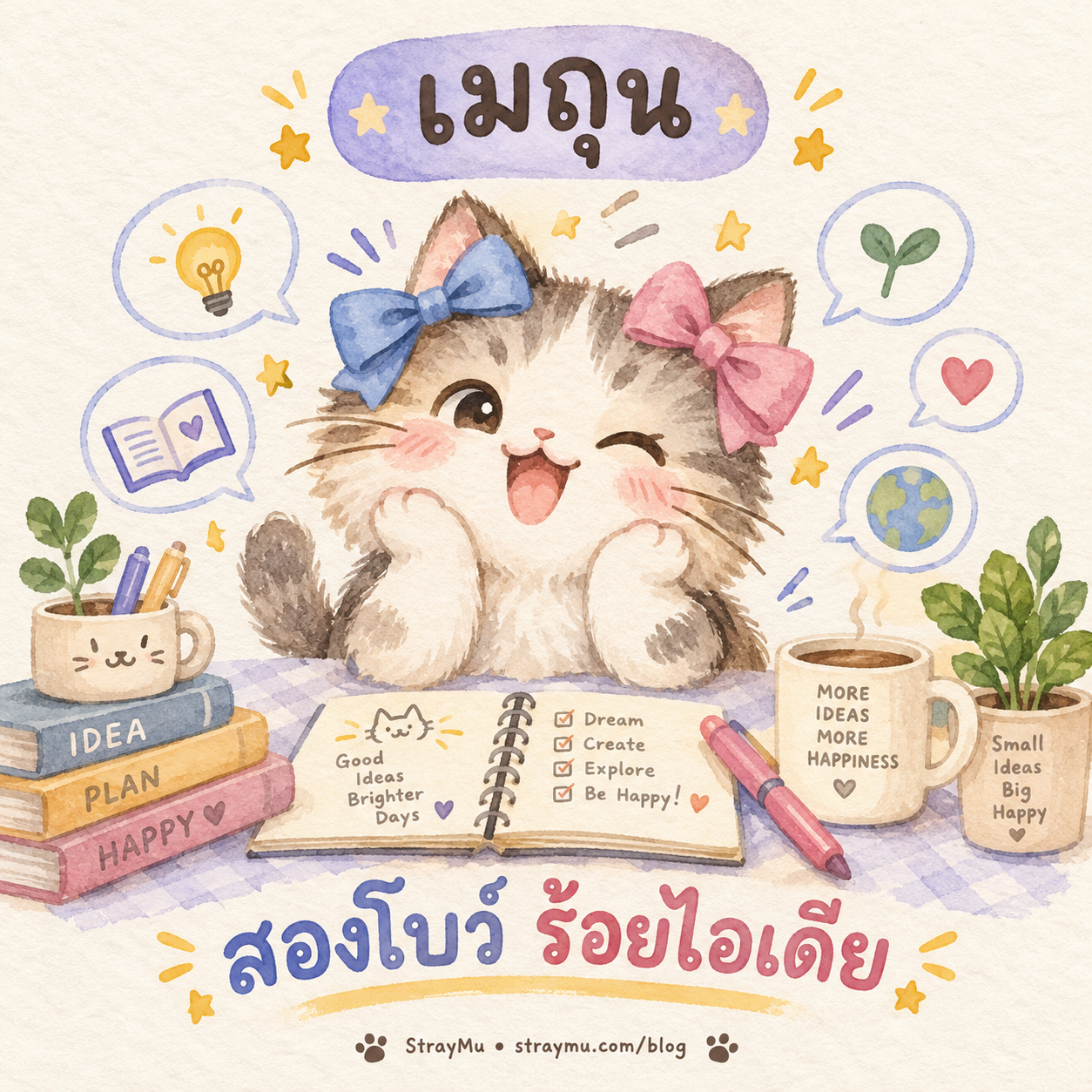 ♊ เมถุน — น้องแมวโบว์คู่